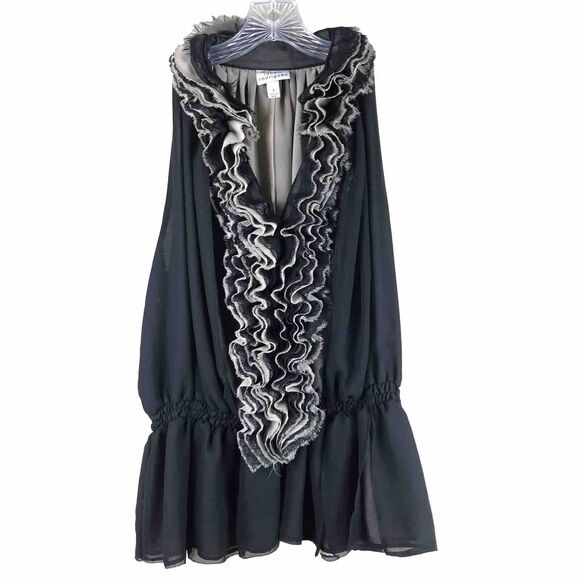 Neiman Marcus Robert Rodriguez Blouse Tank Top Sz L Target Lace Ruffle Career - Picture 1 of 10